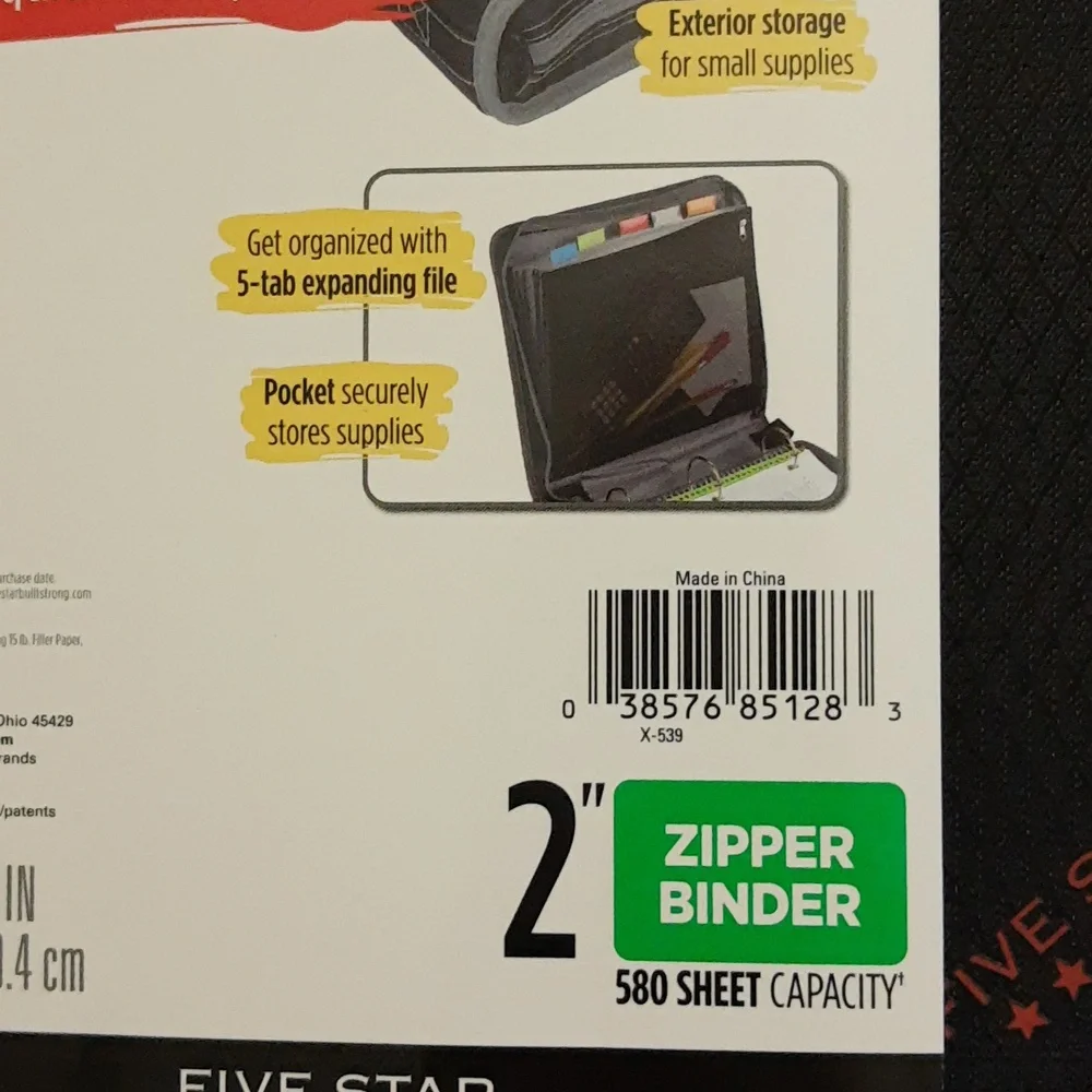 Five Star 2-inch 3-Ring Zipper Binder, Expansion Panel BTS School BTC Campus